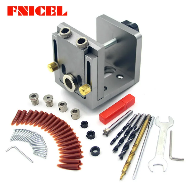 

Deluxe Portable Pocket Hole Jig Kit System with 9mm Drill & Accessories for Carpenter WoodWorking & Joinery Tool Puncher Locator