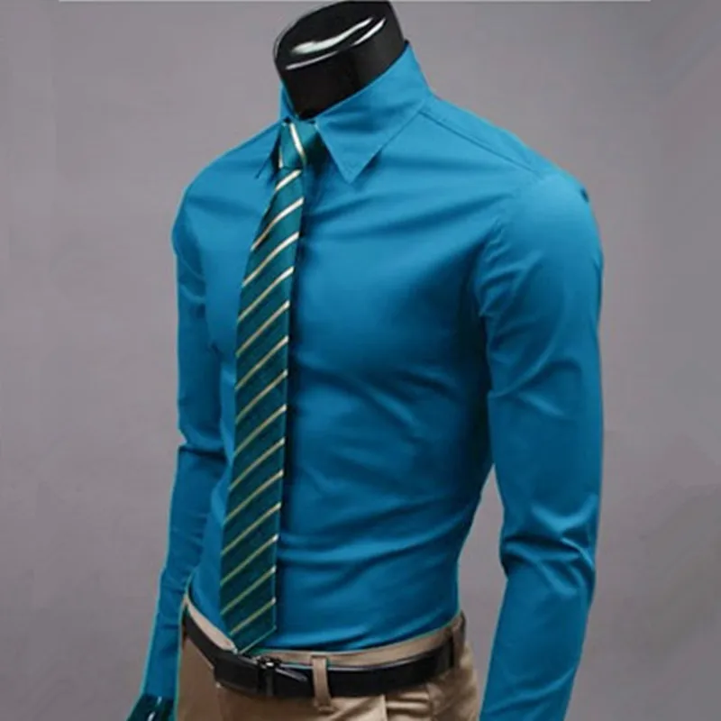 Рубашка мужская с длинным рукавом х/б есть большие размеры|brand men shirts|camisa masculinafashion