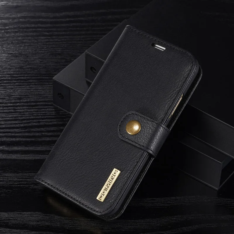 Black DG Ming флип-чехол, роскошный чехол-кошелек из натуральной кожи для Iphone 8/X, Магнитный чехол 2 в 1, Coque Fundas - Цвет: Black