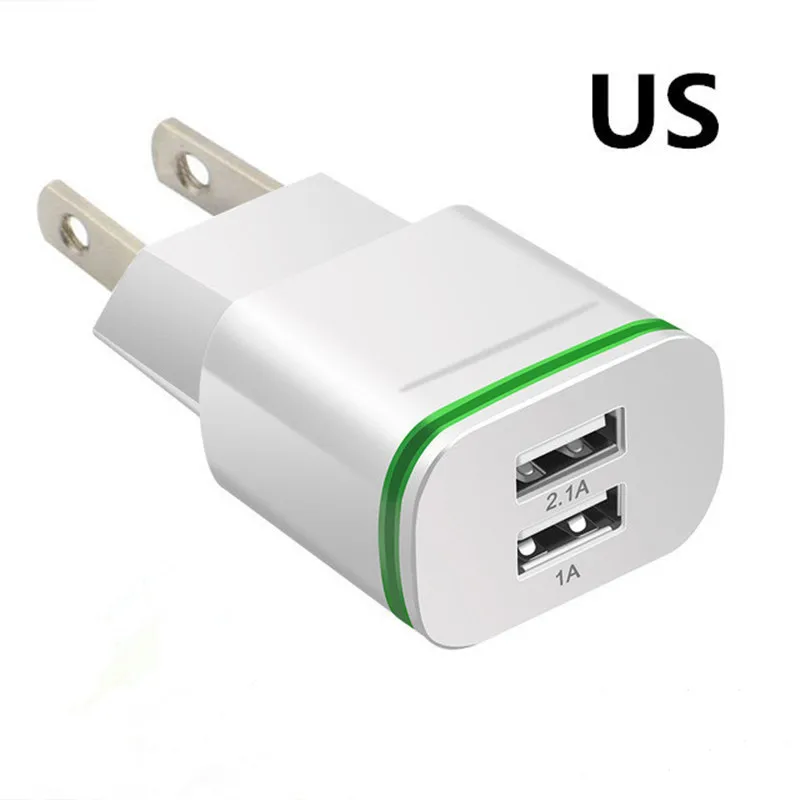 White Not Cable XEDAIN умный светодиодный светильник по стандартам ЕС/США штекер 2 Порты USB Зарядное устройство 5V 2.1A Быстрый Настенный адаптер для зарядки мобильного телефона, для iPhone samsung huawei - Тип штекера: White Not Cable