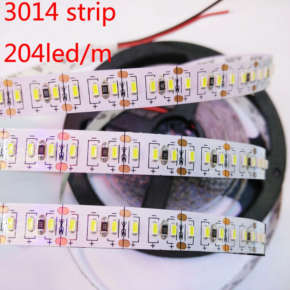 

Светодиодная ленсветильник 3014SMD, 1020 м/лот, 100, супер яркая, водонепроницаемая, водонепроницаемая, 12 В постоянного тока, 204 светодиодный одов/м
