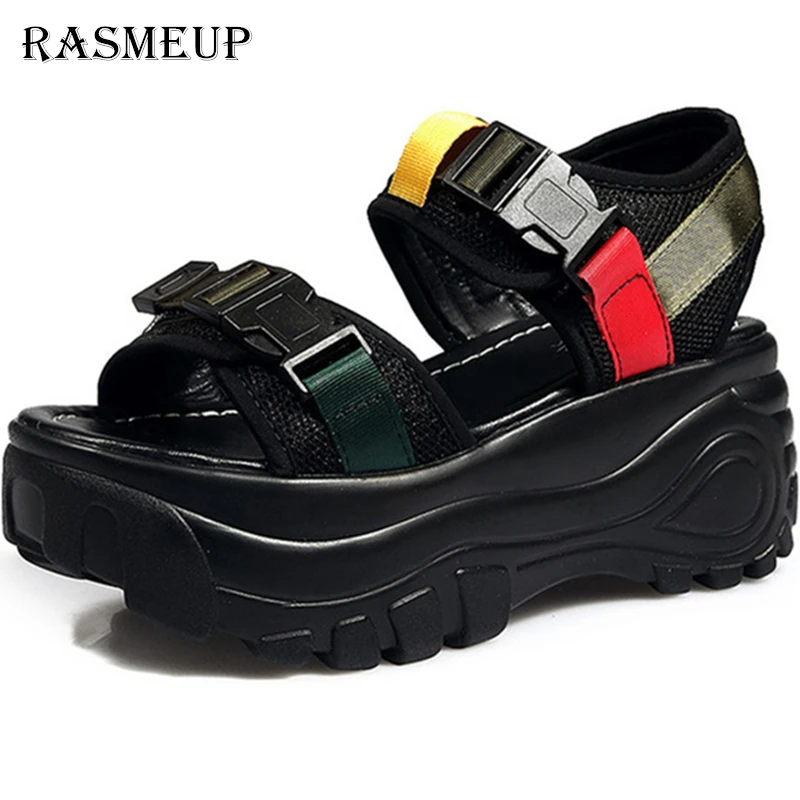 RASMEUP/женские сандалии на платформе (s) коллекция 2019 года модные летние кожаные