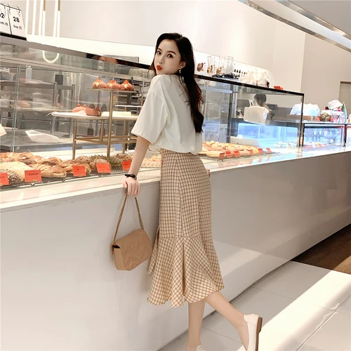 Женский комплект из 2 предметов летние асимметричные юбки-рыбий хвост с круглым