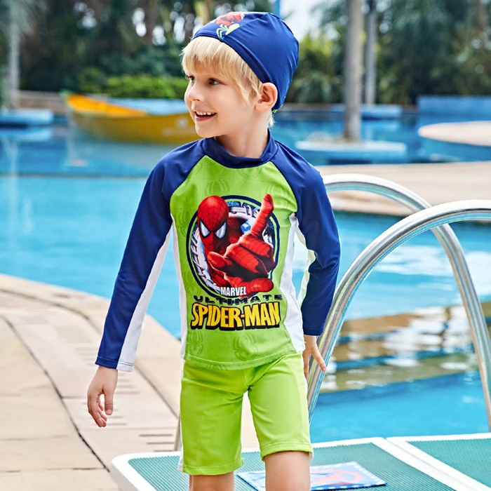 Children Swimsuit Boy Long Sleeve Swimwear Kids Anti-UV Baby Boys Two Piece Bathing Suits Swimming Suit 2019 | Спорт и развлечения