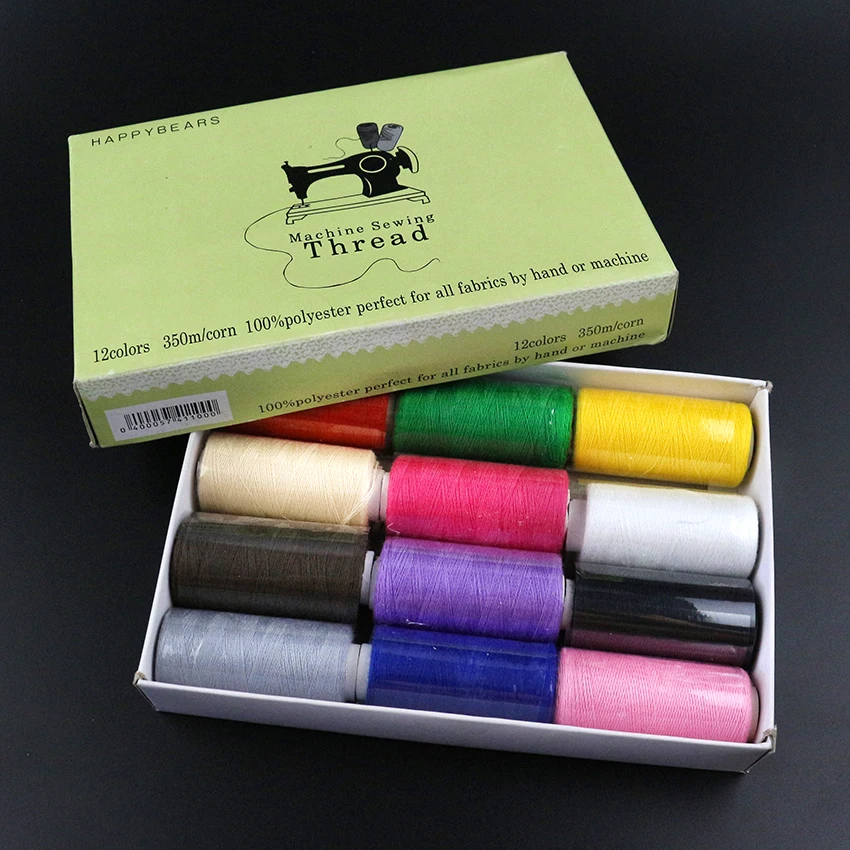 Швейная машина из чистого хлопка для дома набор нитей 12 разных цветов прочная