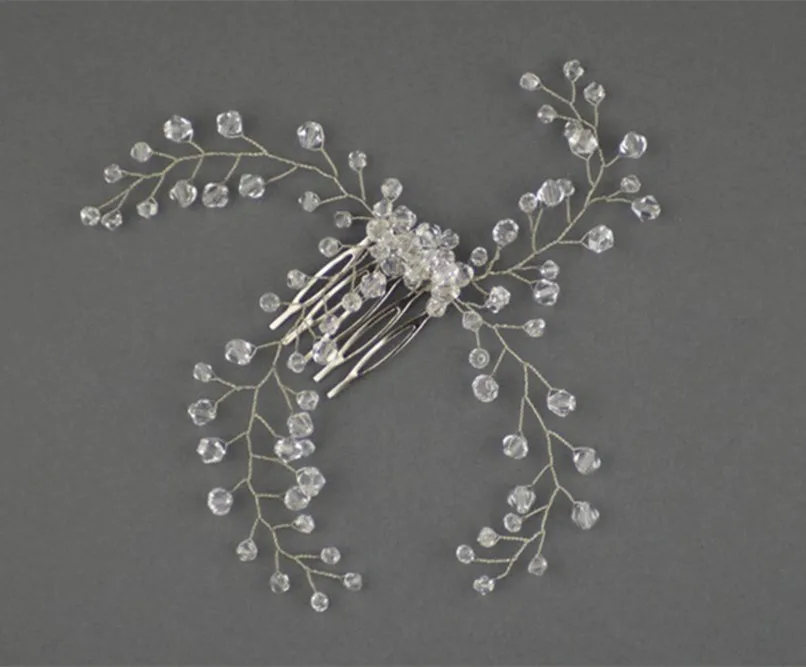 Расческа для волос с кристаллами, свадебные украшения, ободки с прозрачными цветами, новая тиара для невесты.