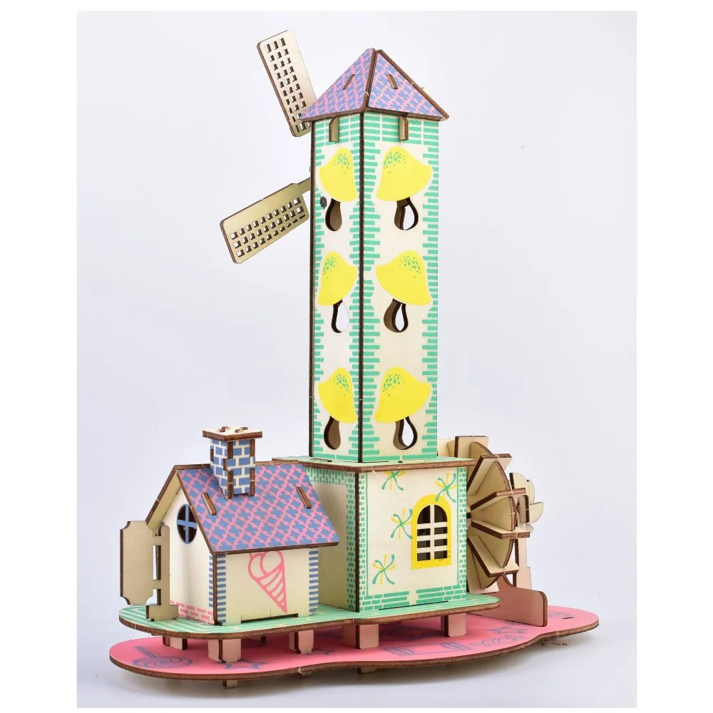 1pcs 3D Wooden Puzzle Cabin model Kids Educational Learning Toys for Children Art Crafts Brain Teaser DIY Games Gift Girls toys | Игрушки и