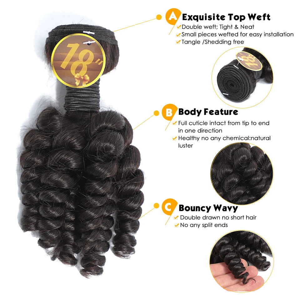 HairUGo Funmi человеческие волосы для черных женщин Связки с 4*4 Кружева Закрытие 4