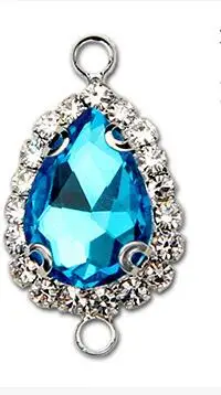 Lake blue 10 шт., браслет с двумя отверстиями, серьги с застежками, крючки, стеклянные хрустальные стразы, застежка для самостоятельного изготовления ювелирных изделий для ушей - Цвет: Lake blue