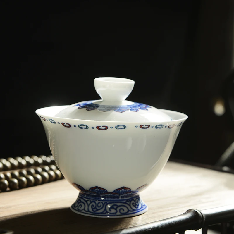 Высококачественный чайный набор кунг фу 10 шт. керамическая чашка для чая сине