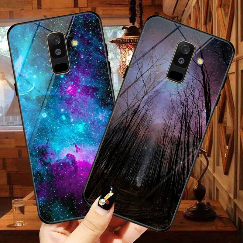 Звездное небо фото настроить телефон для samsung Galaxy A6 чехол закаленное стекло чехол samsung Galaxy A6 un 6 Plus