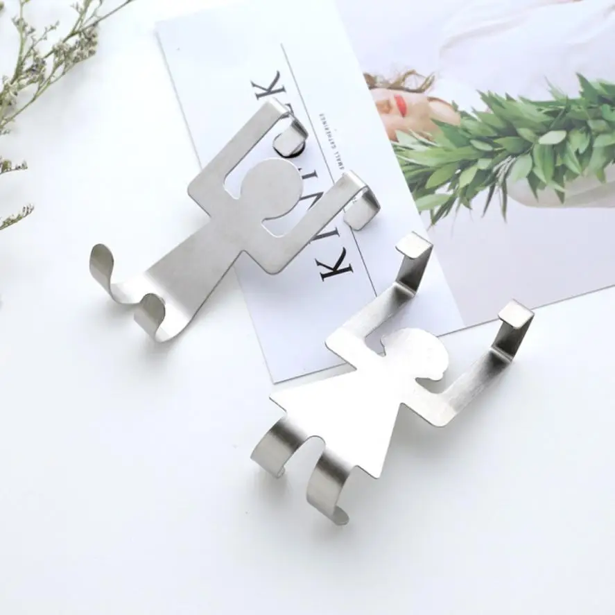 2 шт. Нержавеющая сталь для влюбленных в форме вешалка с крючком кухни стеллаж