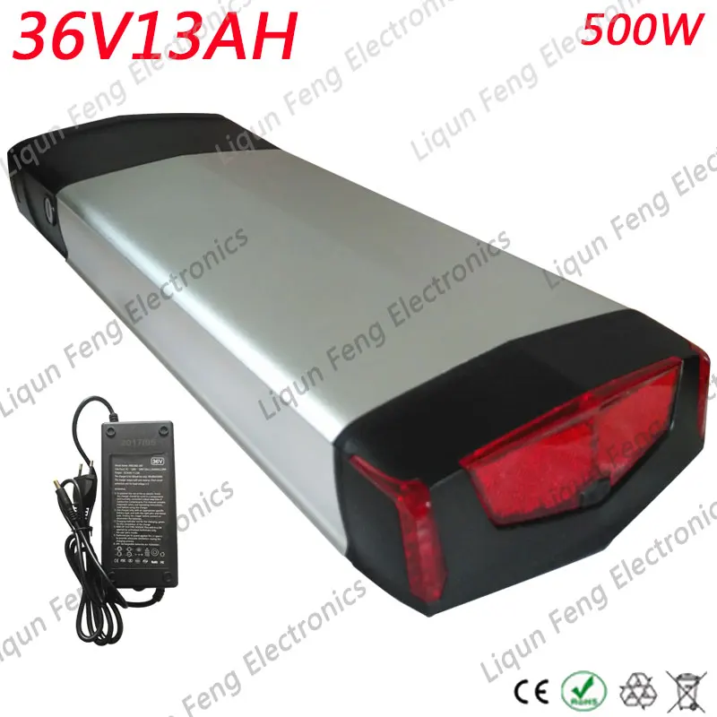 Battery Литий-ионный аккумулятор для электровелосипеда высокой мощности 36 В 13Ah RB-3 задняя стойка литий-ионная батарея для электровелосипеда с зарядным устройством - Цвет: Battery