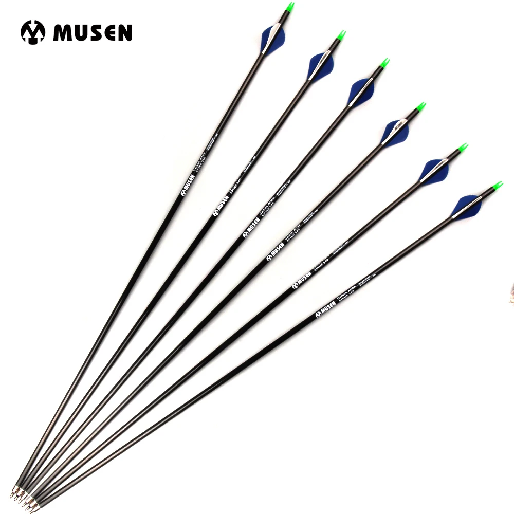 

New 6/12/24pcs Pure Carbon Arrow 30 inches Length Spine 350 with Changable Arrowhead For Compound Bow Archery Hunting Shooting