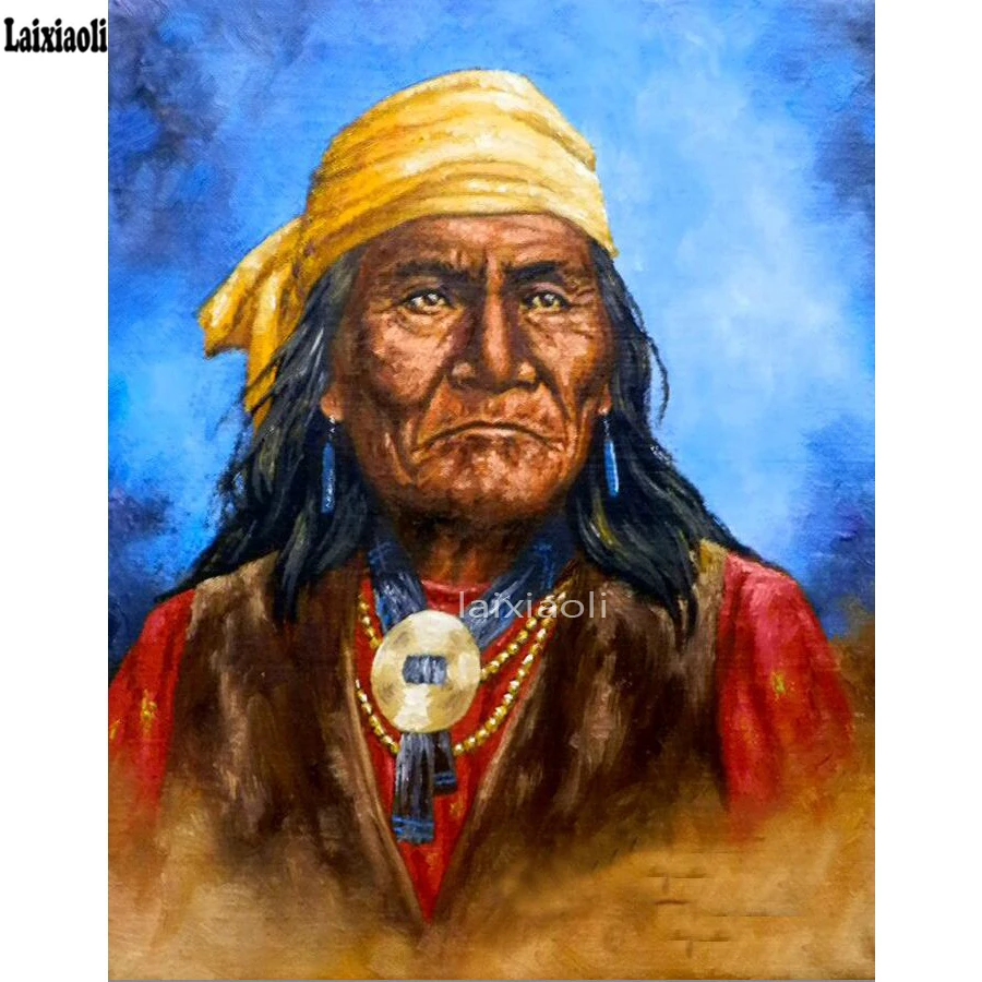 Full Square Round Drill 5D DIY Diamond Painting amrican Indian old woman Embroidery mosaic rhinestone Cross Stitch home Decor | Дом и сад