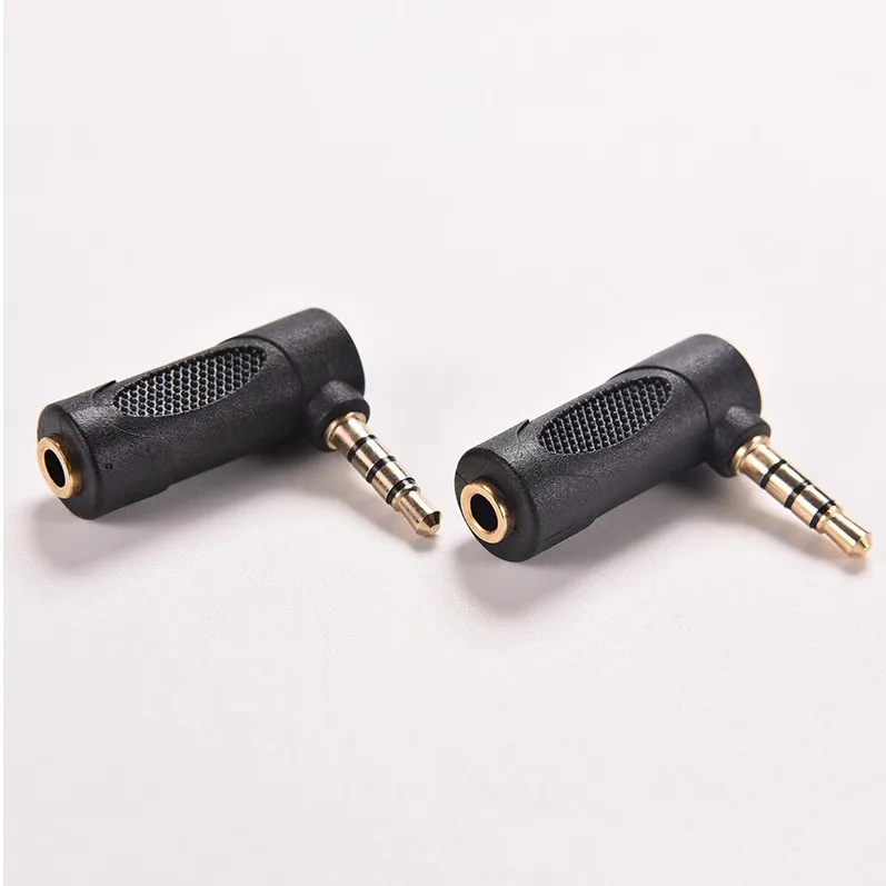 2 шт. 4 полюсный адаптер для наушников 1/8 дюйма 3 5 мм 90 градусов|adapter converter|l plug