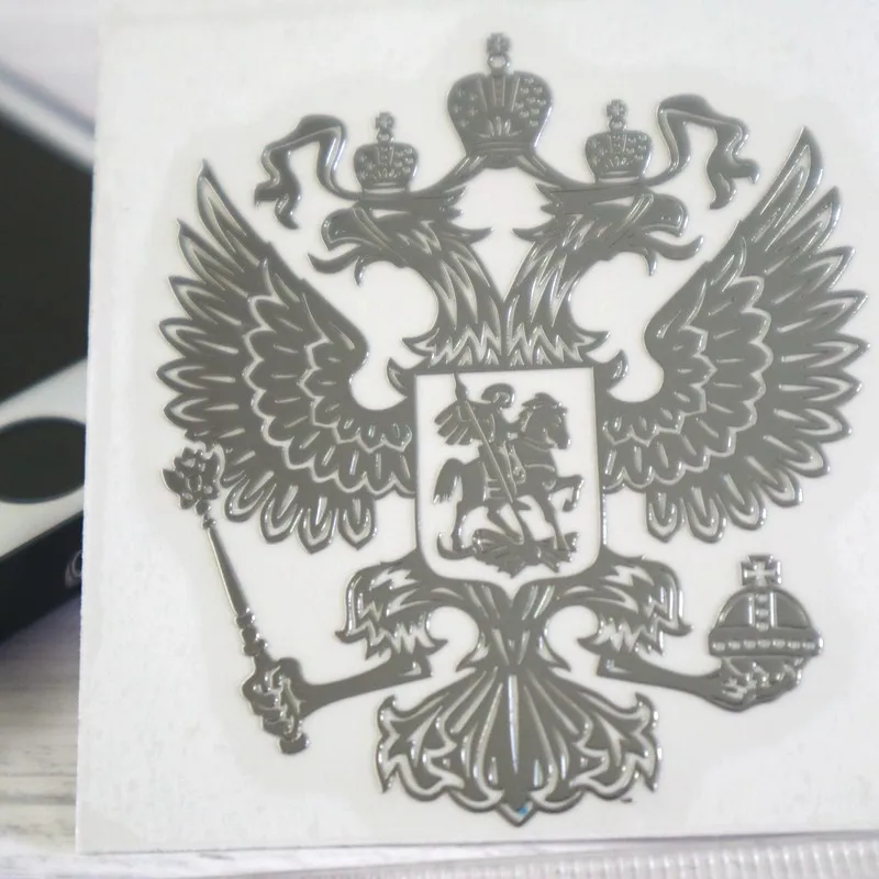 CK2725#34*39мм наклейки на авто 3D Герб России Никель Металл водонепроницаемые наклейки на машину наклейка для авто автонаклейка стикер этикеты наклейки стайлинга автомобилей