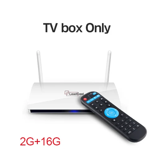 216G Android Box Андроид ТВ-приемник Smart Leadcool Android 8,1 ТВ приставка RK3229 1G+ 8G/2G+ 16G четырехъядерный 4K H.265 декодер 2,4G wifi Leadcool Full HD - Цвет: 216G Android Box