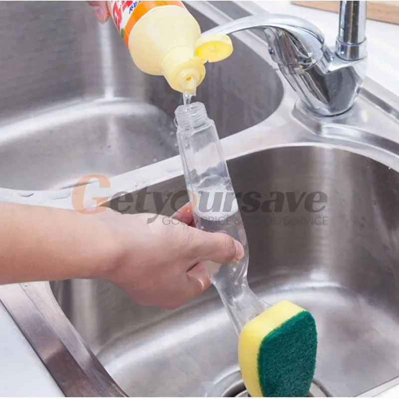 Кухонная Чистящая щетка Скраб для мытья посуды с дозатором жидкого мыла|Чистящие