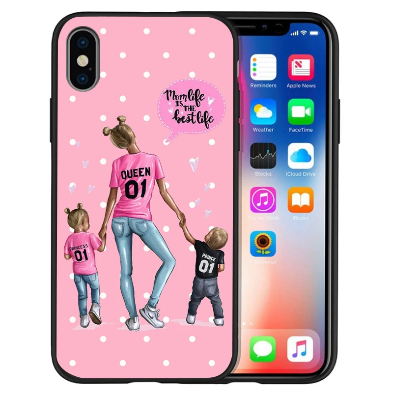 04 Супер I Love Mama мышь папа мама мальчик детский чехол для чехла iphone 8 7 X XS Max XR 6 7 8 плюс 5S SE мягкий чехол Etui - Цвет: 04