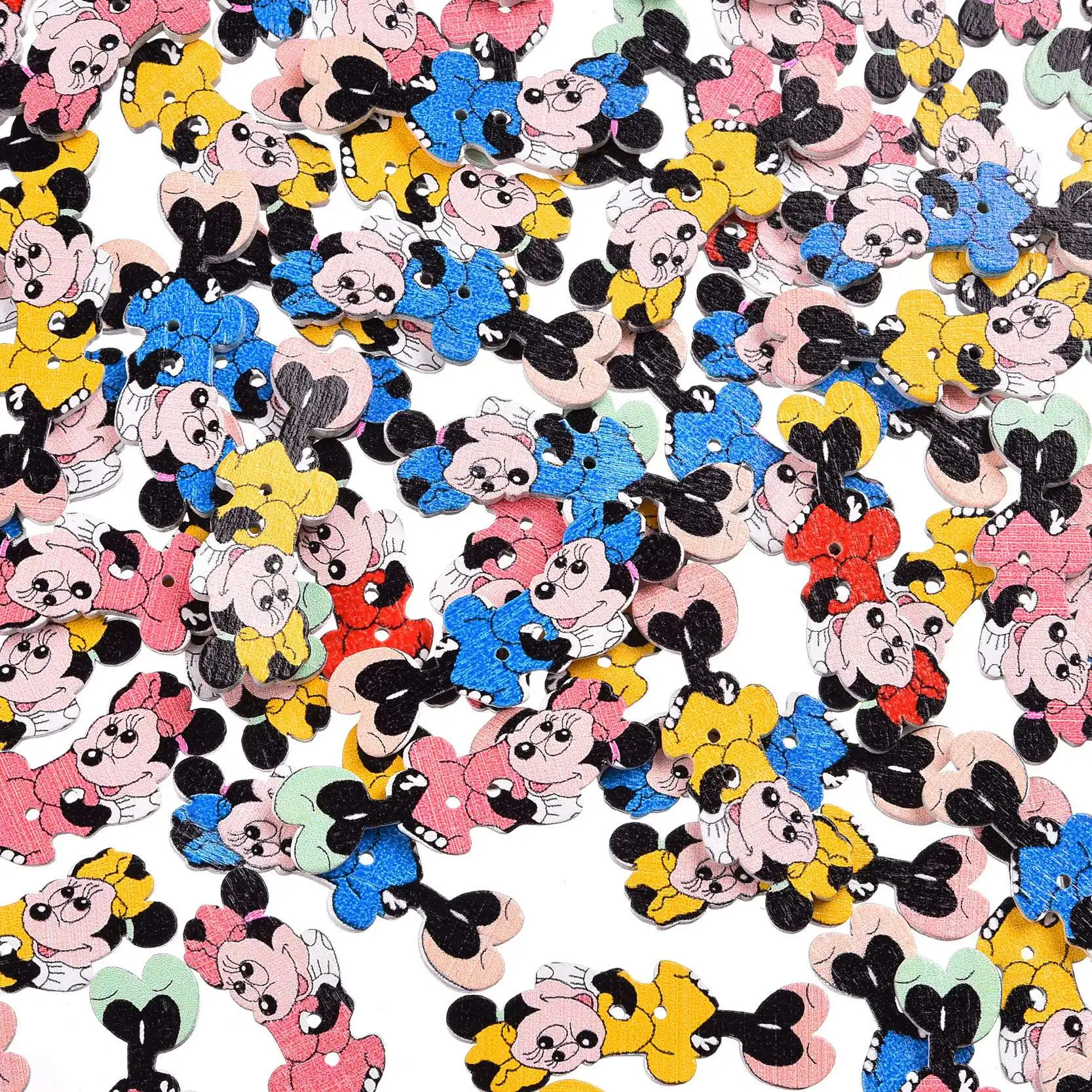 100 шт Смешанные Красочные Милая Красивая одежда с рисунком Минни бантом стиль 2