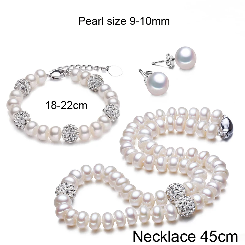 short pearl set Настоящие красивые модные женские жемчужные ожерелья, красивый юбилейный натуральный пресноводный браслет, серьги, жемчужные ювелирные наборы - Цвет камня: short pearl set