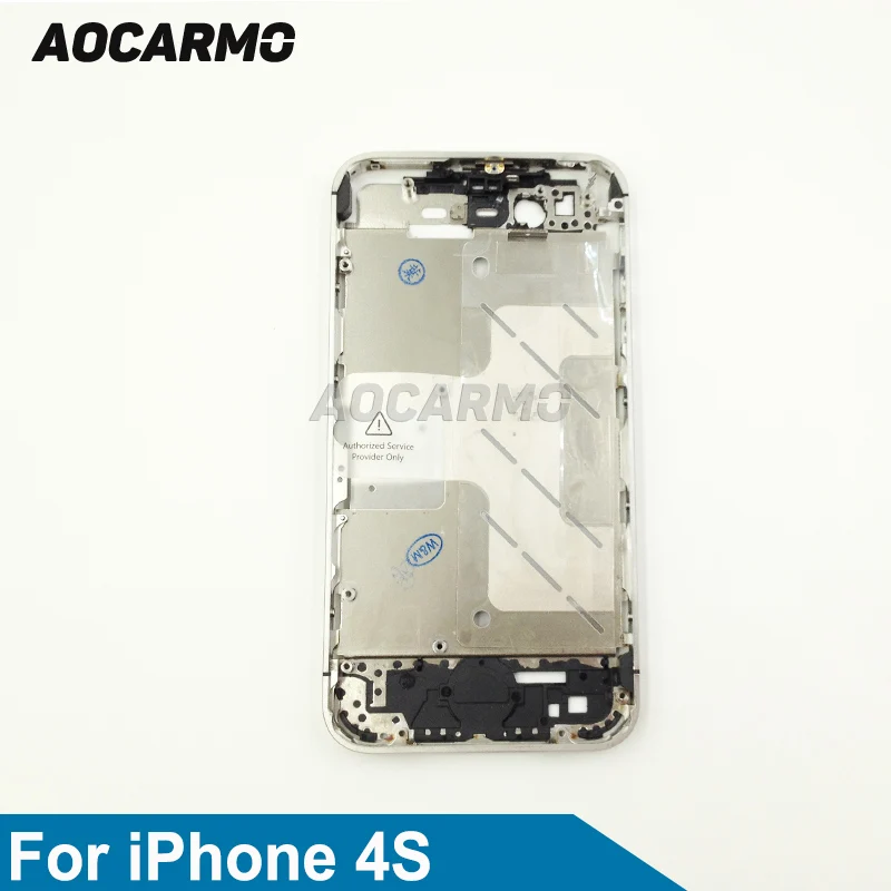 Aocarmo металлическая рамка с серебряной рамкой для iPhone 4S|Корпусы и рамки мобильных