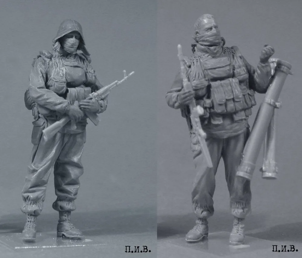 1/35 набор руссуа(2 фигурки) игрушечный солдатик из смолы, миниатюрный набор для сборки, неокрашенный