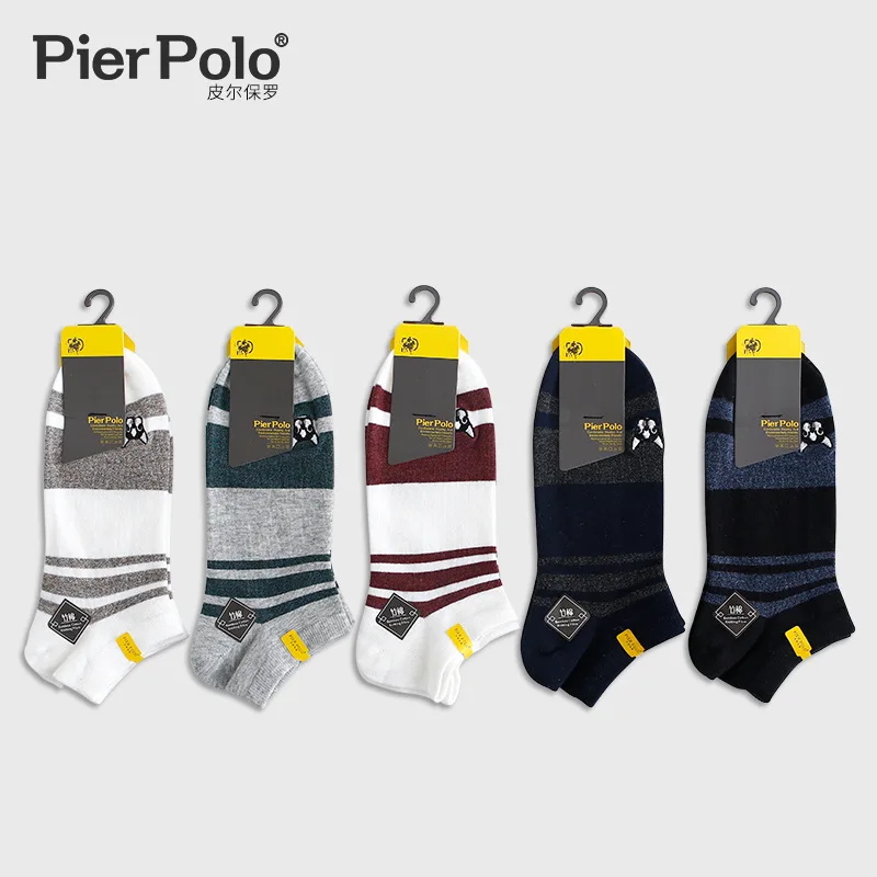 5 пар/лот PIER POLO брендовые полосатые мужские носки летние модные повседневные