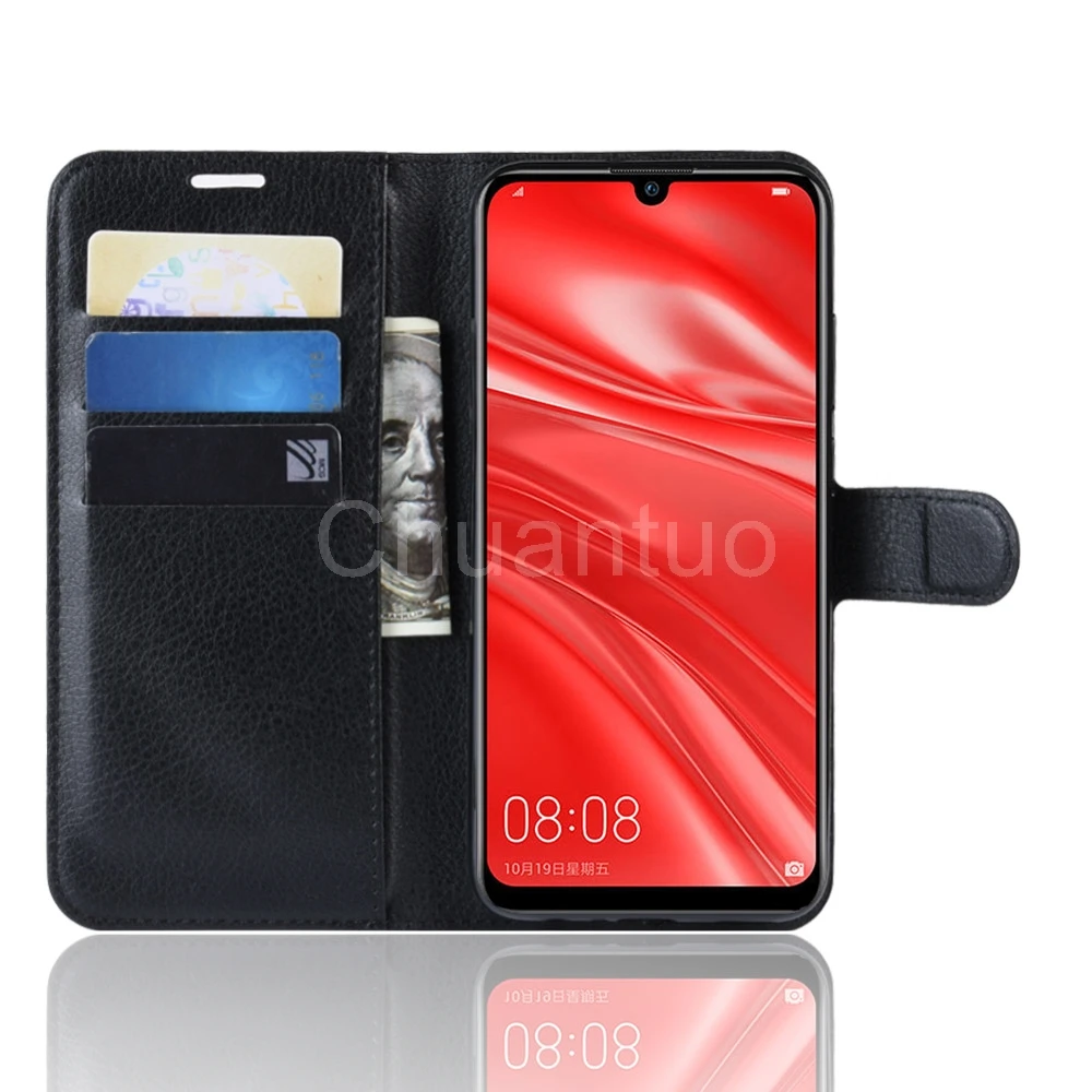 Модный чехол бумажник из искусственной кожи для Huawei P Smart + 2019 флип защитный задней