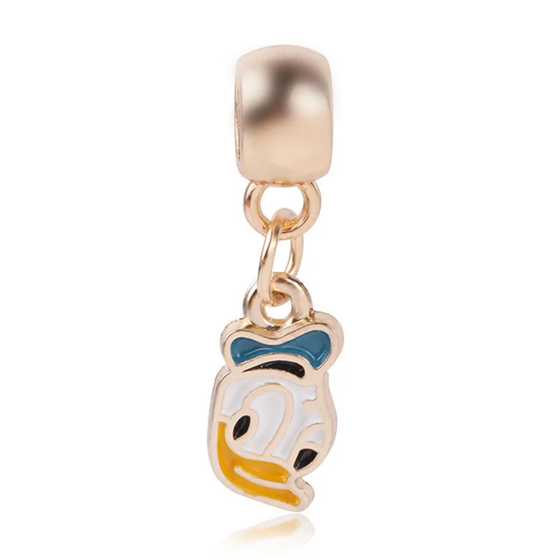 Donald Duck Макси серебряные золотые блестящие Аладдин волшебная лампа Микки Шарм бусины подходят Pandora Браслеты и браслеты для женщин DIY Изготовление ювелирных изделий - Цвет: Donald Duck