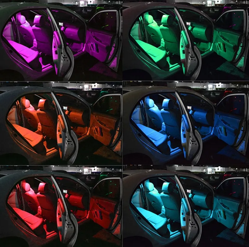 2 шт. Универсальный Автомобильный RGB светодиодный 12V T10 COB пульт дистанционного