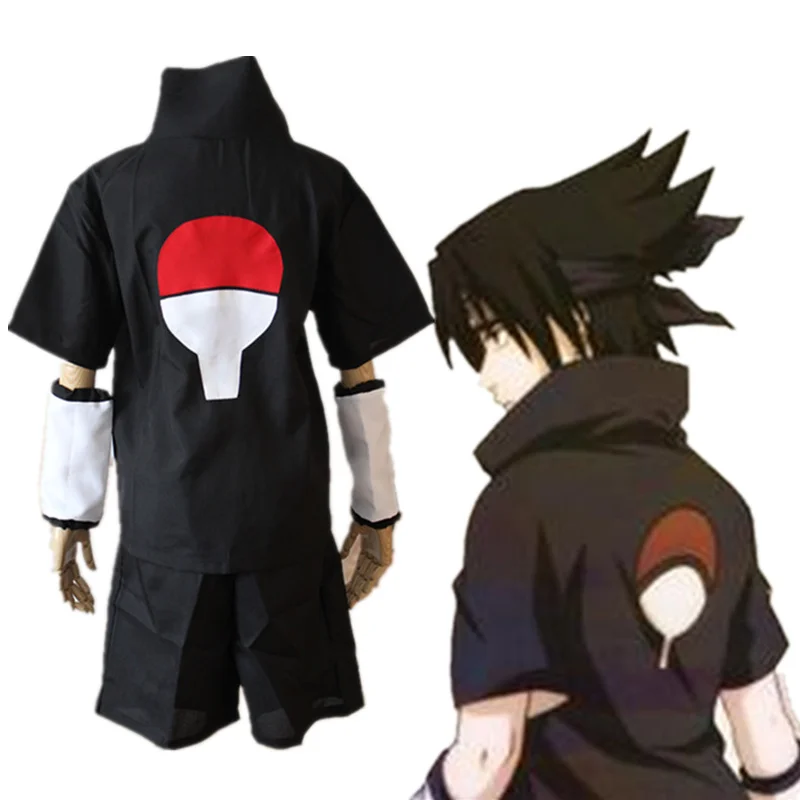 Uchiha Sasuke костюмы для косплея японского аниме Наруто черная одежда маскарад/Марди Гра/Карнавальные костюмы на Хэллоуин