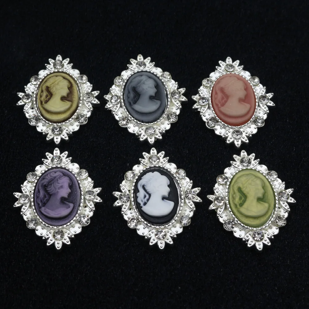 10 шт./резиновые разноцветные овальные Стразы аксессуары для волос девочек