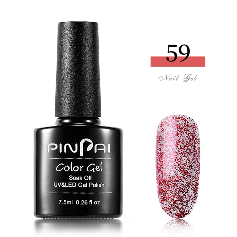 NO.59 Pinpai 64 Цвета УФ-гель для ногтей Полупостоянный 7,5 мл Гибридный СВЕТОДИОДНЫЙ УФ гель лак удаляющийся замачиванием лаковое гелевое покрытие для ногтей верхнее пальто базовое пальто - Цвет: NO.59