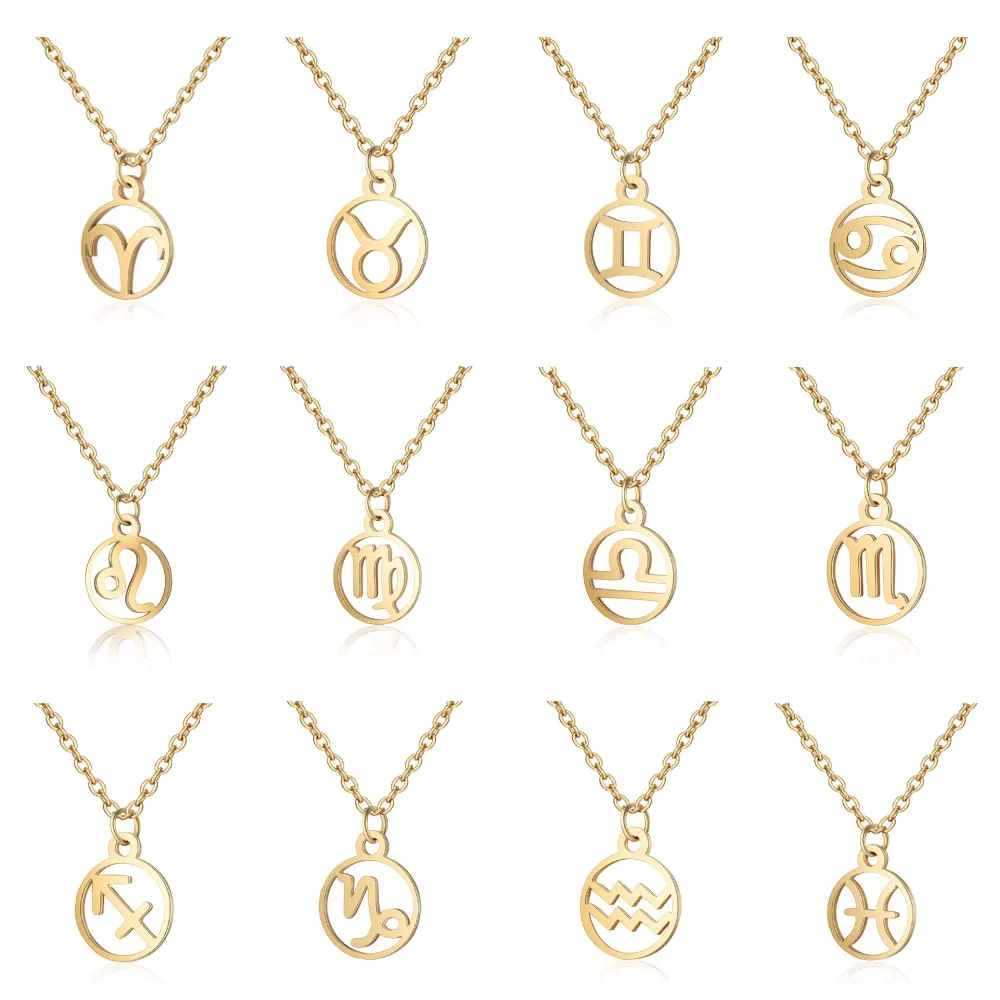 Чандлер звезда знак зодиака ожерелье из нержавеющей стали 12 Созвездие Подвеска