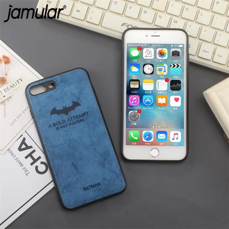 JAMULAR Batman Cloth Phone Cases For iPhone X 10 XS MAX XR 7 8 6 6s Plus Ultra Thin Soft Silicone Back Cover Shell |
