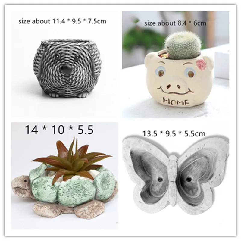 3D бетонный плантатор в форме животного силиконовые формы настольный цветочный
