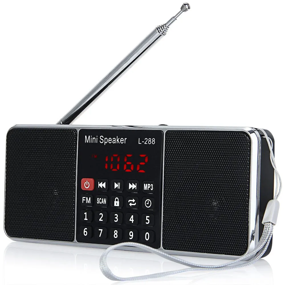 

L-288 портативный динамик FM-радио стерео музыкальный плеер с ЖК-дисплеем TFCard диск USB регулятор громкости перезаряжаемый динамик