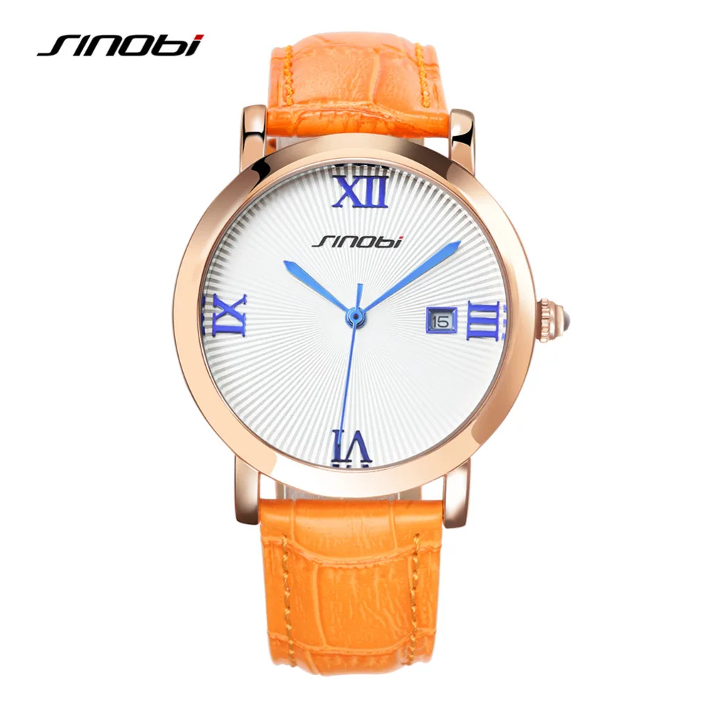 SINOBI Top Brand Женские Антикварные Розовое Золото Браслет Наручные Часы Женщины Моды