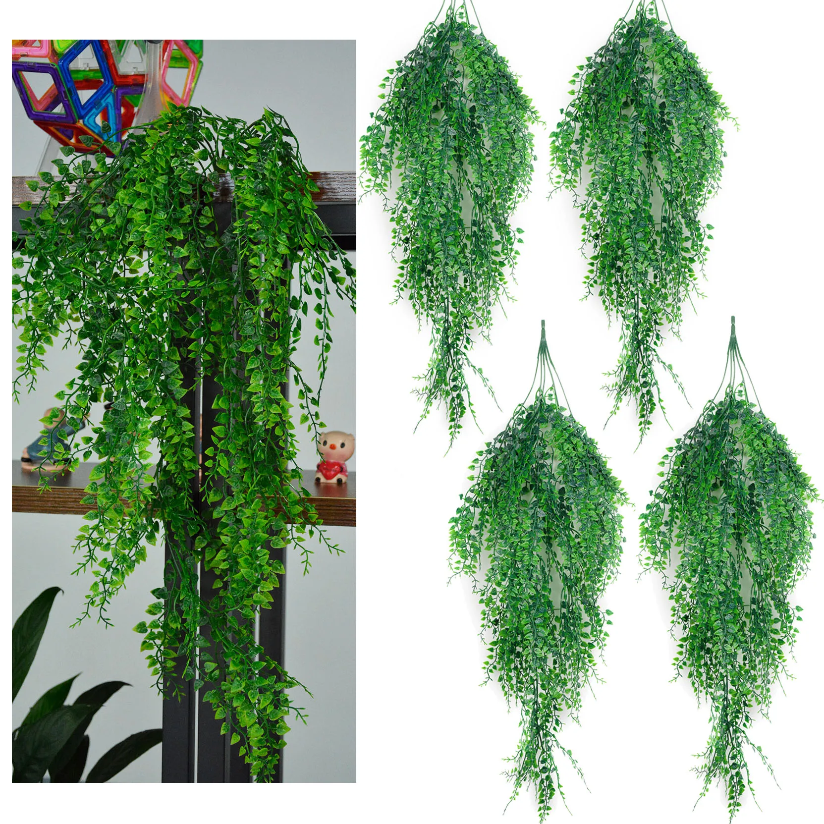 Green Artificial Hanging Plant Simulated Leaves Fake Ivy Fake Hanging Plants For Wedding Home Decor