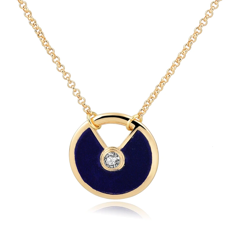 Женское Ожерелье-цепочка LongWay золотистого цвета с разноцветной эмалью круглой