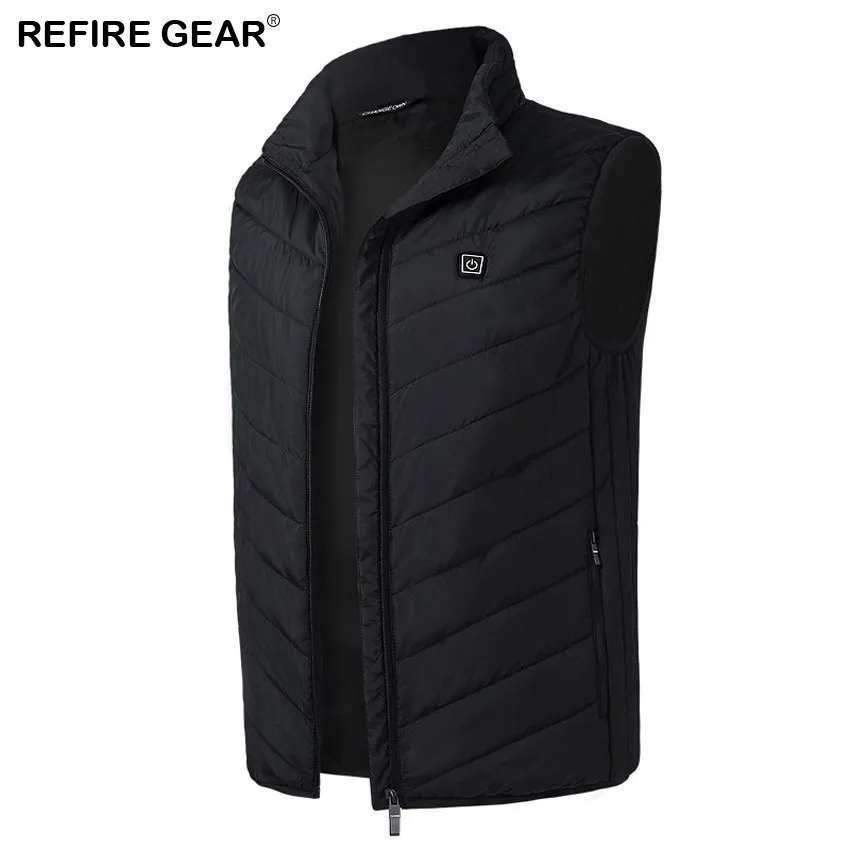 Refire Gear Мужской зимний плотный хлопковый жилет с USB-подогревом уличная ветровка