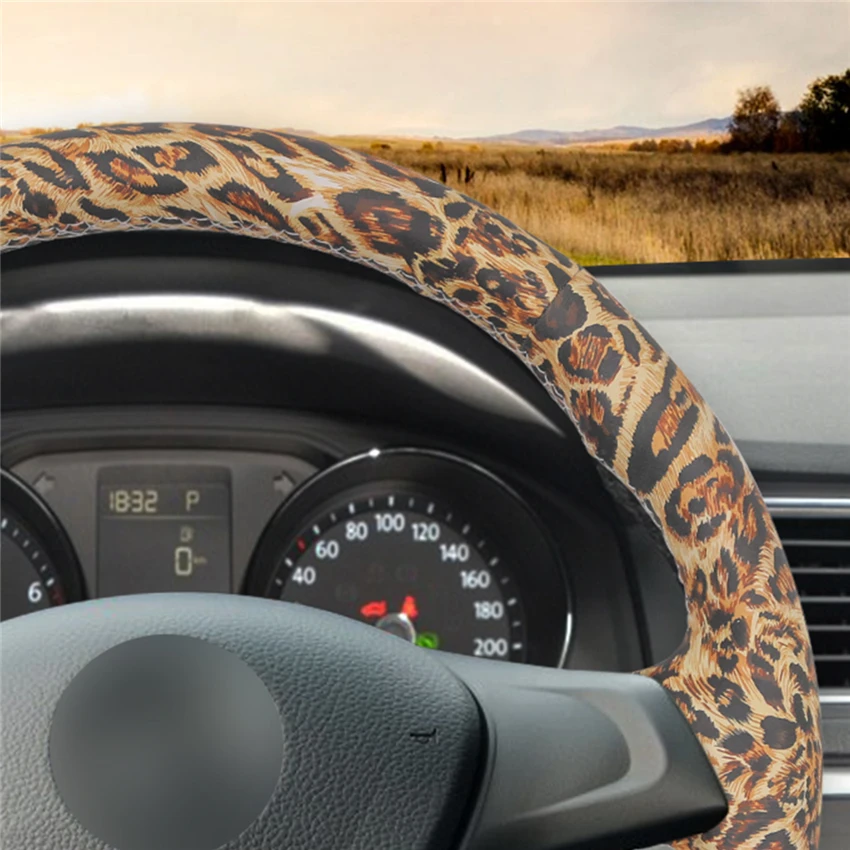 Чехлы рулевого колеса автомобиля из искусственной кожи с леопардовым принтом