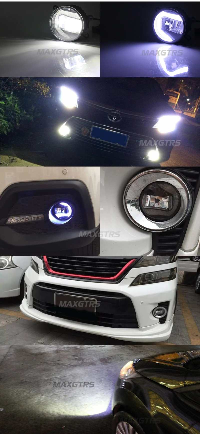 2x Универсальный Автомобильный передний бампер DRL COB светодиодный противотуманный светильник s диаметр 9 см дневной ходовой светильник Противотуманные фары для Ford Toyota