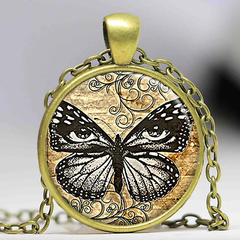 Готический подарок на Хэллоуин для женщины красивая винтажная черная бабочка