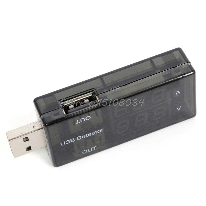 USB тестер напряжения Вольтметр Амперметр детектор двухрядный показывает S08