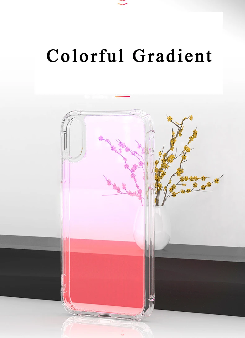 Gradient Phone Case For iPhone XR XS Max 8 7 6 6S Plus Hard Silicone Acrylic Cover for Iphone Xs Xr Transparent Shell |