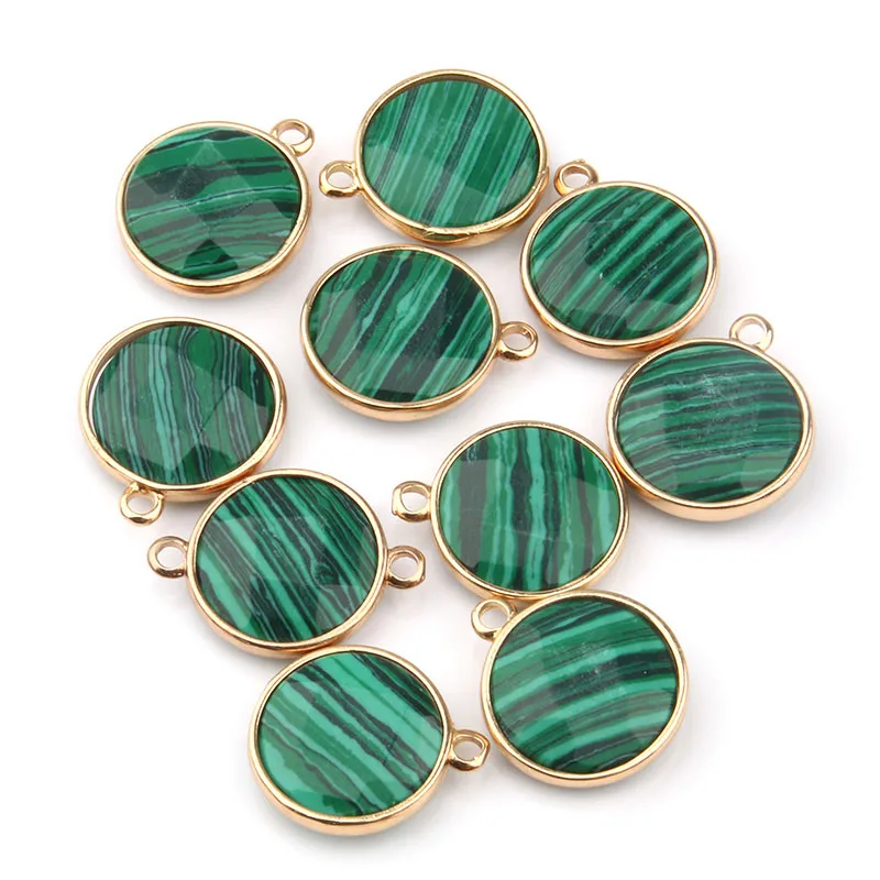 Malachite В форме капли воды Натуральный Камень Роза кварцз/тигровый глаз кулон DIY для ожерелья или ювелирных изделий 16 цветов - Окраска металла: Malachite