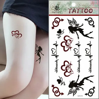 1 лист красивая наклейка водостойкая Татуировка милый цветной Ангел животный